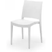 HorecaTraders Stapelstoel Jade | Polypropyleen | Wit | 4 stuks