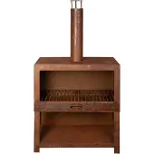 Fancy flames Tuinkachel L - met Houtopslag - Roest - Esschert Design