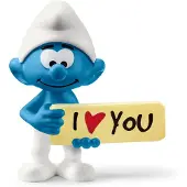 Schleich Smurfen, verzamelbare retro tekenfilmspeelgoed voor jongens en meisjes, Smurf met bord speelgoedfiguur, leeftijd 3+