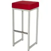 HorecaTraders Barkruk Kubo Bar | Staal/Linnen | Rood/Wit | 2 stuks