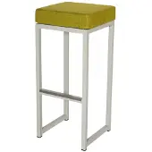 HorecaTraders Barkruk Kubo Bar | Staal/Linnen | Lime/Wit | 2 stuks