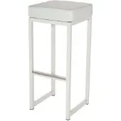 HorecaTraders Barkruk Kubo Bar | Staal/Kunstleder | Sneeuwwit | 2 stuks