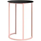 HorecaTraders Statafel Kubo Curve | Aluminium/Volkern | Roze/Zwart | Ø80 x 110 cm