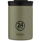 24Bottles Drinkfles olijfgroen / zwart