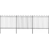 vidaXL Tuinhek met ringtop staal 504x150 cm zwart