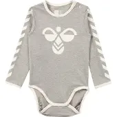 Hummel Rompertje/body 'Flipper' grijs gemêleerd / wit