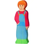 Gollnest & Kiesel Boerderij - Boerenzoon - 3X2X10Cm - Houten Figuur - Handgemaakt