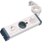 InterBaer 8110-001.01 Stekkerdoos 2-voudig Wit, Blauw Randaarde stekker 1 stuk(s)