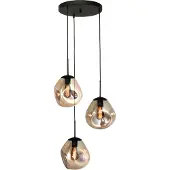 Masterlight Pendel hanglamp Lava 3x goud glas