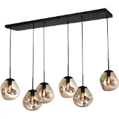 Masterlight Hanglamp Lava 6x smoke glas