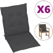 vidaXL Tuinstoelkussens 6 st oxford stof antracietkleurig