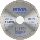Irwin diamantzaagblad IW8087101 115mm voor haakse slijper - volle rand - 0,154 kg