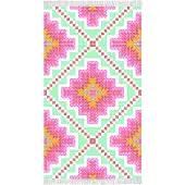 Happiness - Kleurrijk Boho Strandlaken Met Franjes - Zophia - 100x180