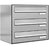Brulo - brievenbus - inbouw - 3 adressen - RVS
