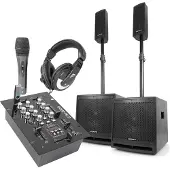 VONYX 2.2 DJ Speakerset met mixer en gratis accessoires