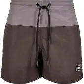 Urban Classics Zwemshorts donkerbruin / grijs / wit