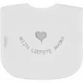 Funnies slabbetje Mijn Liefste Mama Wit/Zilver