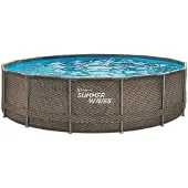 Summer Waves Zwembad Active Frame 457 X 106 cm Dark Double Rattan + filterpomp