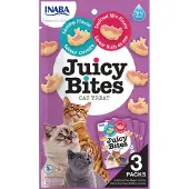 Inaba 6x Juicy Bites Kattensnack Garnaal - Zeevruchten 34 gr