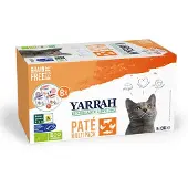Yarrah Bio Kattenvoer Multipack Paté Graanvrij Kip & Rund 8 X 100 Gr