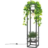 QAZQA Industriële vloerlamp zwart - Cage Rack