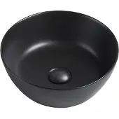Guido Gusto Waskom Lia 35x35x14cm mat zwart inclusief afvoerplug