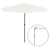 vidaXL Balkonparasol half met aluminium paal 300x155 cm zandkleurig