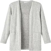 Name it Gebreid vest 'Victi' grijs gemêleerd