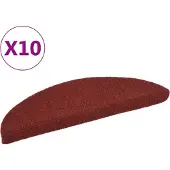 vidaXL Trapmatten Zelfklevend 10 st 56x17x3 cm Bordeaux Rood Halfrond