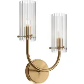 Maytoni Wandlamp Arco, dimbaar, messing / goud, Woon-/ Eetkamer, Glas, Modern, wandlamp
