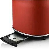 WESTINGHOUSE Retro Broodrooster – 2 Sneden – Extra Brede Sleuven – Warmhoudrek – 815W – Rood