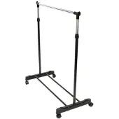 Merkloos Kledingrek Enkel Verstelbaar 85-115cm Zwart zwart Metaal Kledingrek
