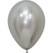 Sempertex Reflex silver Latex Balloons (Pack of 50) (Silver)