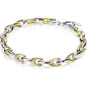 Zinzi zilveren schakelarmband geel verguld 6,4mm breed 20cm ZIA1641BG