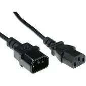ACT AK5121 230V Aansluitkabel C13/C14 Zwart - 7 meter