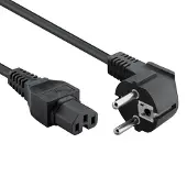 ACT Netsnoer Schuko CEE 7/7 male (haaks) - C15 IEC 60320 zwart 1,5 m AK5001