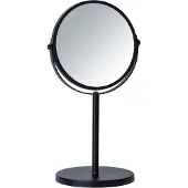 Wenko Cosmeticastandaard spiegel Assisi Ø 17 cm zwart