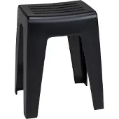 Wenko Badkamerkruk Kumba in zwart kunststof B38 x H47 x D32cm - Douchekruk - Douchezitje - Douchestoel - Belastbaarheid max. 120 kg