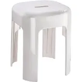Wenko Badkamerkruk Alaska 37x45cm wit kunststof - Douchekruk - Douchezitje antislip - Douchestoel vrijstaand - 250 Kg belastbaar - TÜV GS getest en gecertificeerd