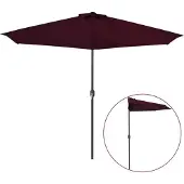 vidaXL Balkonparasol half aluminium paal 300x155x223 cm bordeauxrood