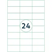 Rillprint Etiket Rillstab 70x37mm wit 2400stuks - 2 stuks
