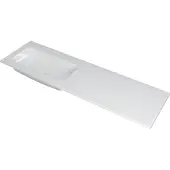 Ink Faktor Meubelwastafel 160x45cm Polystone - Links - Zonder Kraangat - Glans Wit - 8718835042165 - Rechthoekig - Wastafels, Meubelwastafels