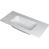 Ink Faktor Meubelwastafel 100x45cm Polystone - Midden - Zonder Kraangat - Mat Wit - 8718835123116 - Rechthoekig - Wastafels, Meubelwastafels