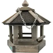 Vogelhuisjes.nl Hangend Voederhuis - Grijs Bituum Dak