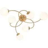 QAZQA Moderne plafondlamp goud met opaal glas 6-lichts - Athens