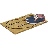 Relaxdays deurmat HART, droogloopmat, kokosmat, voetveger kokos, doormat