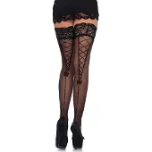 Leg avenue Transparante Stay-Up Kousen Met Kant - Zwart