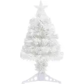 vidaXL Kunstkerstboom met verlichting 64 cm glasvezel wit