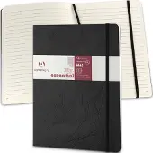 Acropaq Notitieboek A5 - Bullet journal, Gelijnd, 96 blad - Zwart
