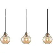 LINDBY Hanglamp Tymoni, dimbaar, crème / amber, Woon-/ Eetkamer, Glas, Vintage, hanglamp